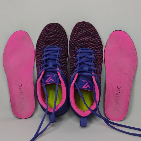 Women's Size 6.5 Vionic ADLEY Purple Pink Sneakers Gym Trainers Support Lace Up - Picture 15 of 16